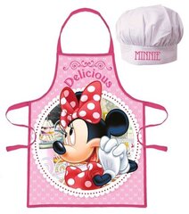 Disney Minnie prijuostė ir kepurė, 2 vnt. kaina ir informacija | Virtuviniai rankšluosčiai, pirštinės, prijuostės | pigu.lt