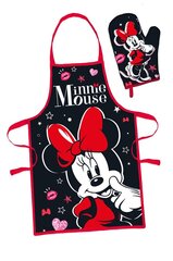 Disney Minnie prijuostė ir kepurė, 2 vnt. kaina ir informacija | Virtuviniai rankšluosčiai, pirštinės, prijuostės | pigu.lt