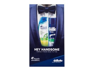Kosmetikos rinkinys Head & Shoulders Hey Handsome vyrams: šampūnas Men Ultra Total Care, 270 ml + skutimosi želė Gillette Series Sensitive Cool, 200 ml kaina ir informacija | Šampūnai | pigu.lt