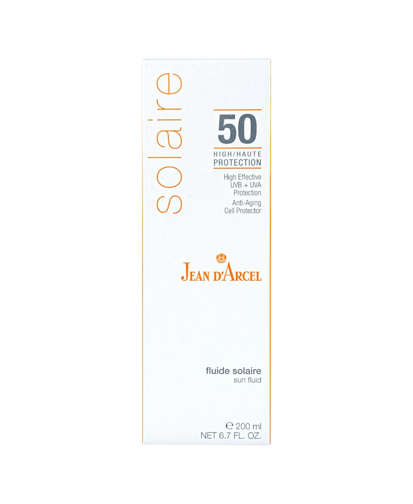 Fluidas apsaugai nuo saulės SPF50 Jean D'Arcel Sun Fluid, 200 ml цена и информация | Kremai nuo saulės | pigu.lt