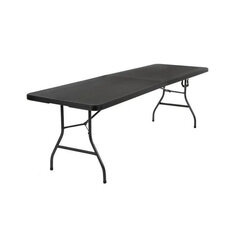 Sulankstomas stalas 150 cm, Juodas kaina ir informacija | Lauko stalai, staliukai | pigu.lt