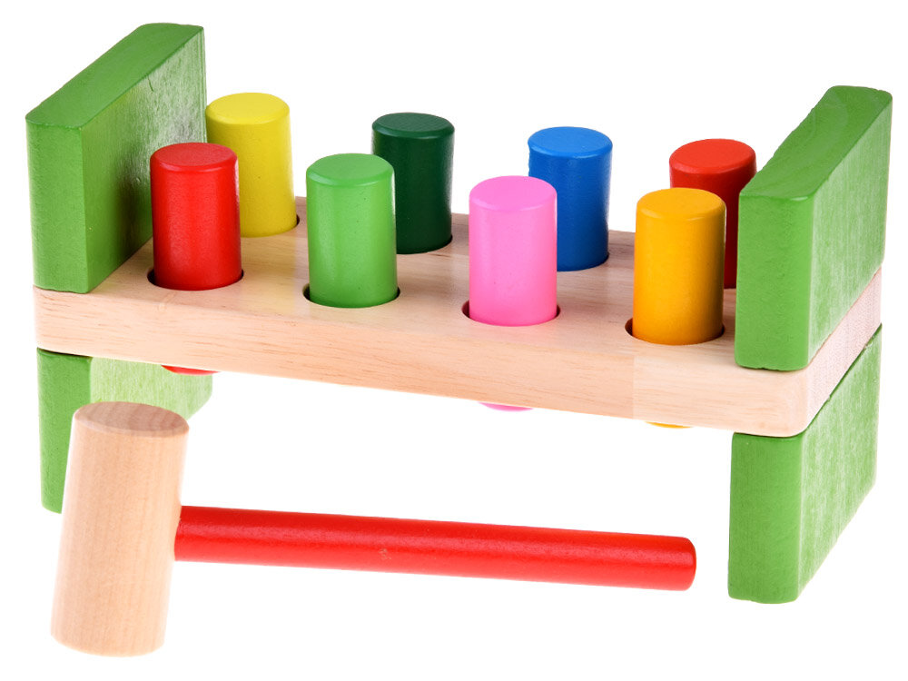 Lavinamasis žaislas su plaktuku, medinis kaina ir informacija | Lavinamieji žaislai | pigu.lt