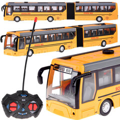 Nuotoliniu būdu valdomas autobusas su šviesos efektais, geltonas kaina ir informacija | Žaislai berniukams | pigu.lt