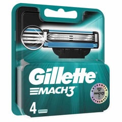 Gillette Mach 3 skutimosi peiliukai 4 vnt цена и информация | Косметика и средства для бритья | pigu.lt