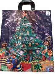 Kalėdiniai polietileno pirkinių maišeliai su rankena, 38x43 cm, 50 vnt kaina ir informacija | Pirkinių krepšiai | pigu.lt