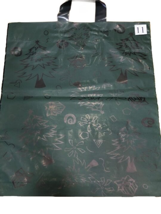 Kalėdiniai polietileno pirkinių maišeliai su rankena, 38x43 cm, 50 vnt цена и информация | Pirkinių krepšiai | pigu.lt
