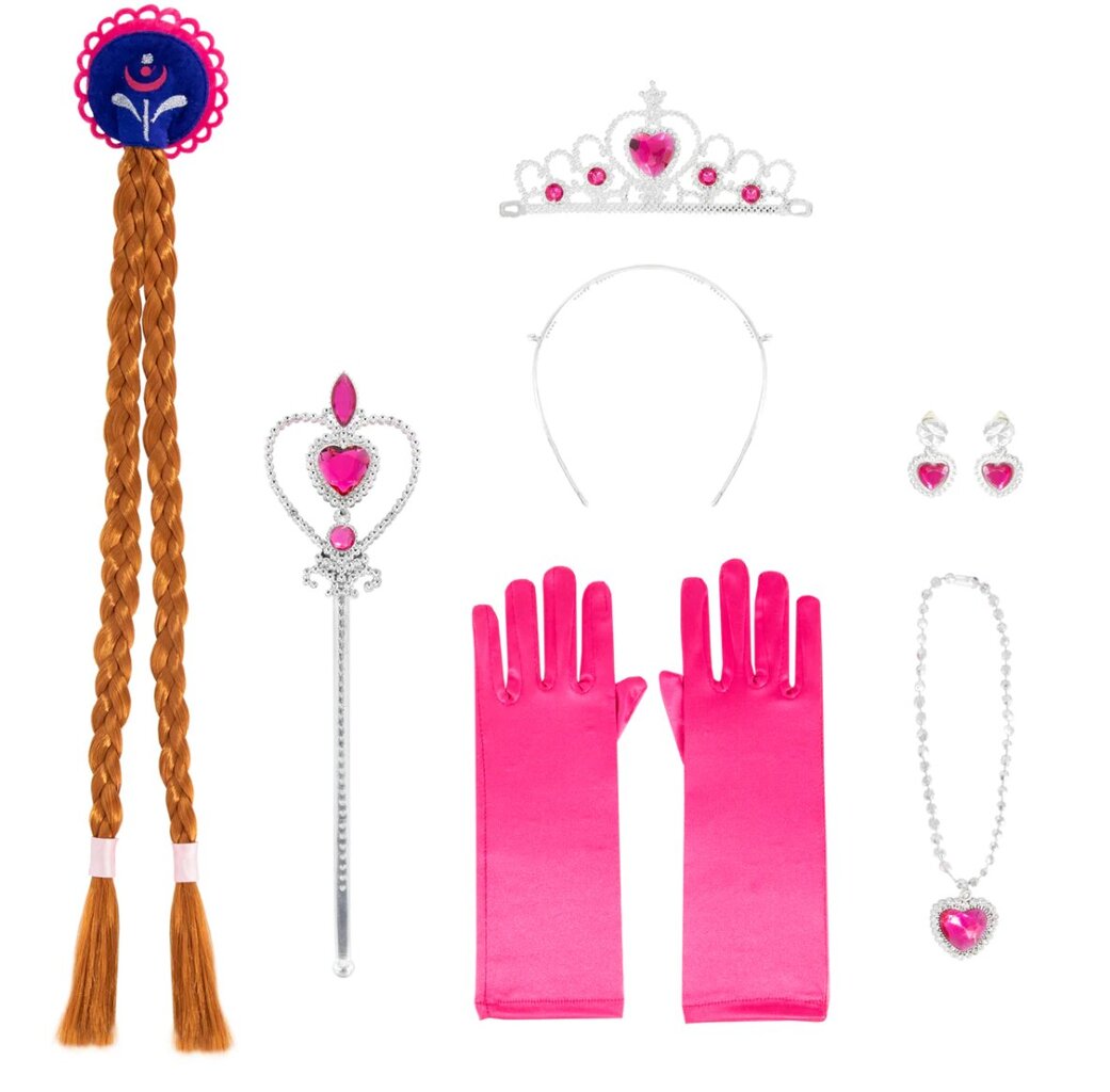 Princesė Ana papuošalų rinkinys ir pirštinės, 8 vnt. Elza kaina ir informacija | Karnavaliniai kostiumai | pigu.lt