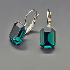 Auskarai moterims DiamondSky „Lourdes (Emerald)" su Swarovski kristalais kaina ir informacija | Auskarai | pigu.lt