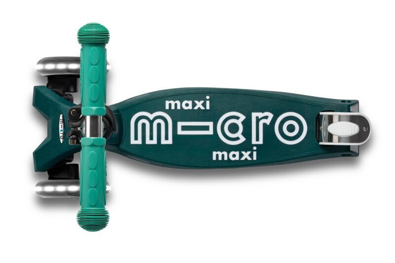 Triratis paspirtukas Micro Maxi Deluxe Eco Led, žalias kaina ir informacija | Paspirtukai | pigu.lt