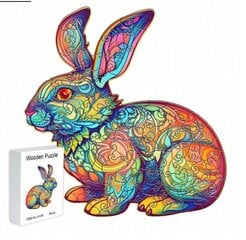 Цветной деревянный пазл в форме кролика, 152 элемента цена и информация | Пазлы | pigu.lt