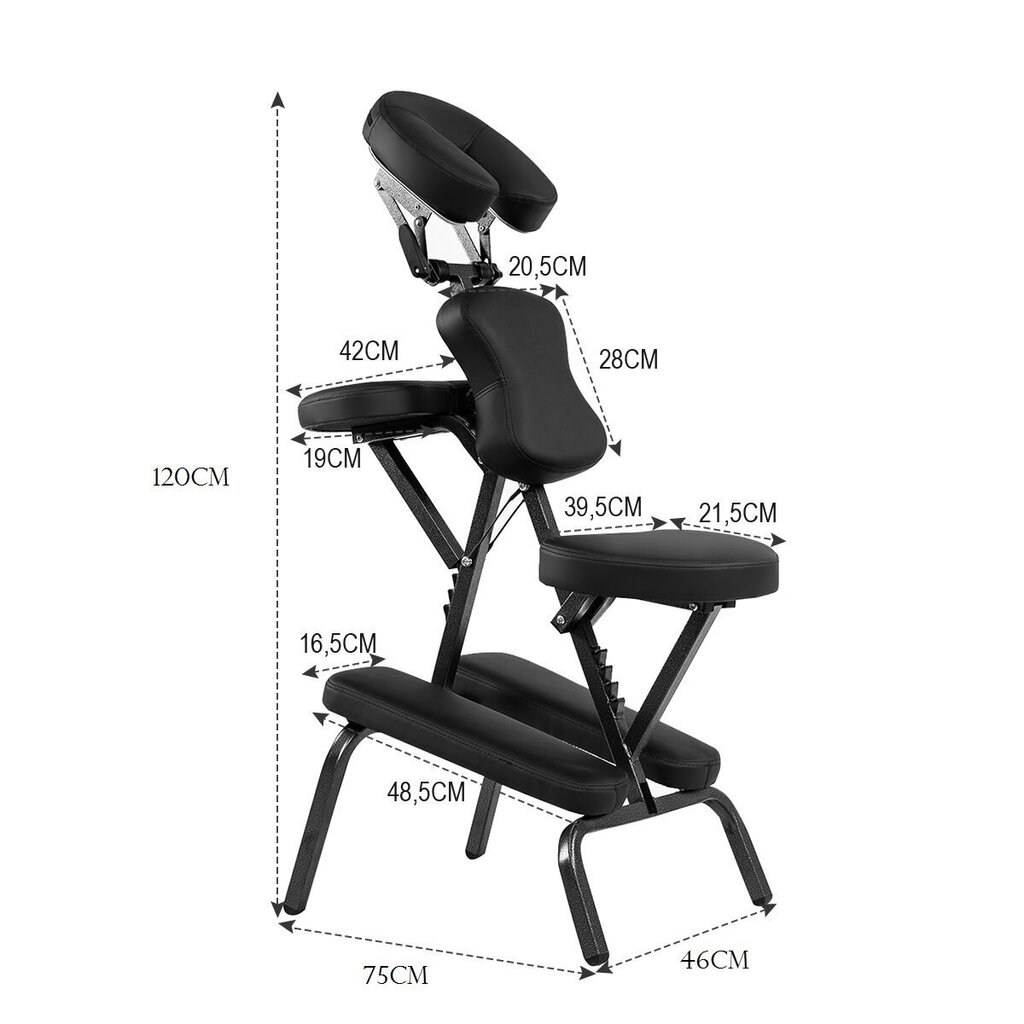 Masažinė kėdė, juoda kaina ir informacija | Baldai grožio salonams | pigu.lt