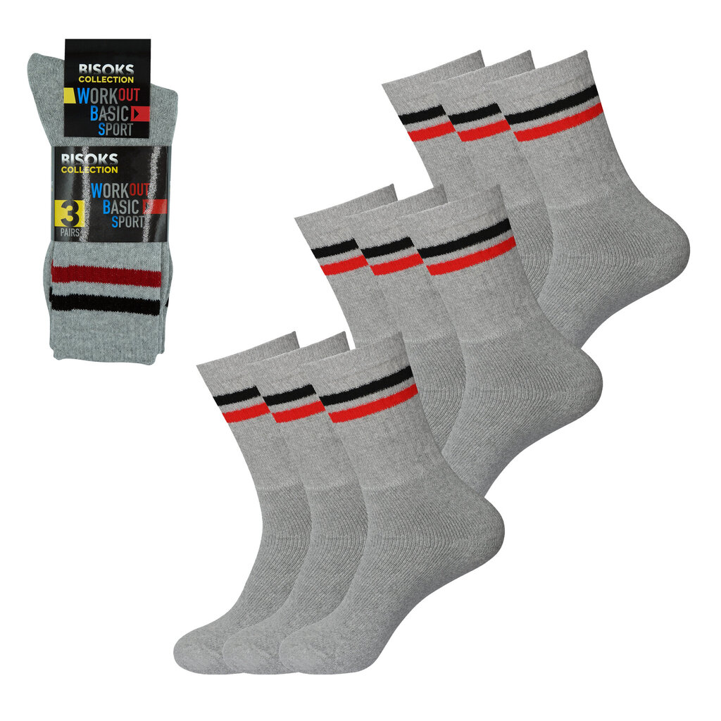 Kojinės vyrams Bisoks 11011K, pilkos, 3 poros kaina ir informacija | Vyriškos kojinės | pigu.lt