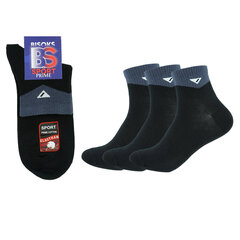 Мужские спортивные носки Bisoks 12431, чёрные, 3 пары цена и информация | Мужские носки | pigu.lt