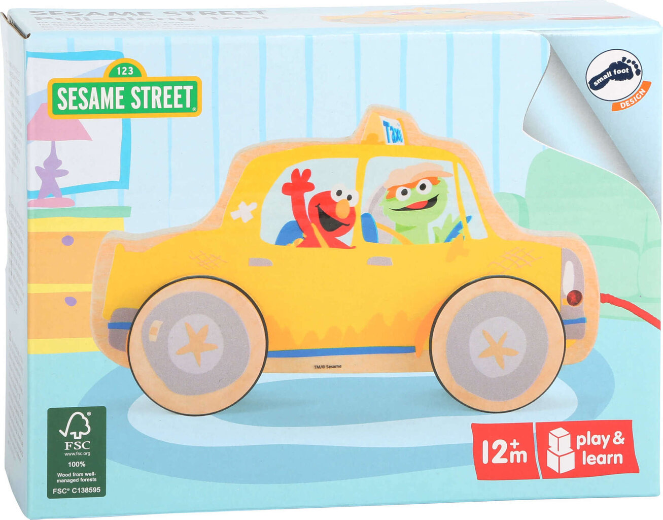 Medinis taksi automobilis Small Foot Sesame Street kaina ir informacija | Žaislai berniukams | pigu.lt
