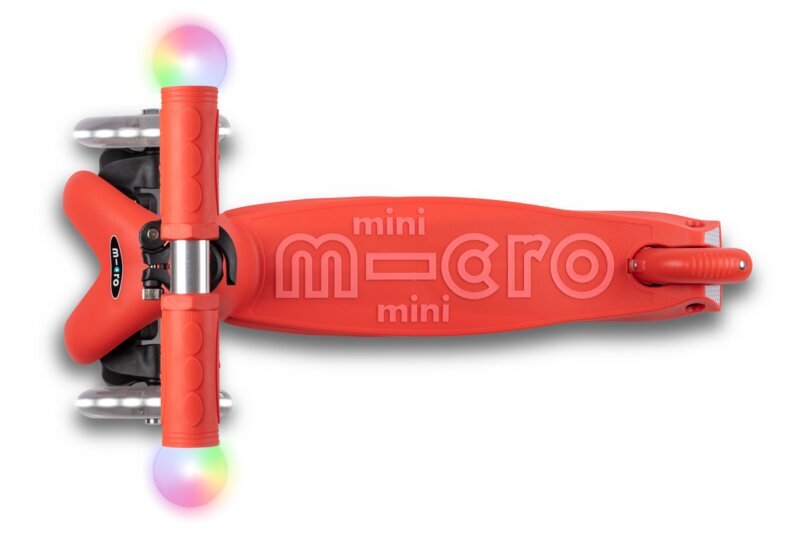 Triratis paspirtukas Micro Mini2Grow Magic LED, raudonas kaina ir informacija | Paspirtukai | pigu.lt