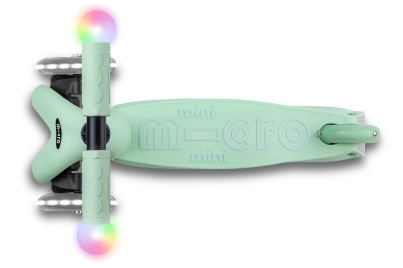 Triratis paspirtukas Micro Mini2Grow Magic LED, žalias kaina ir informacija | Paspirtukai | pigu.lt