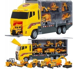 Žaislinis sunkvežimis vilkikas su statybinėmis mašinomis цена и информация | Игрушки для мальчиков | pigu.lt