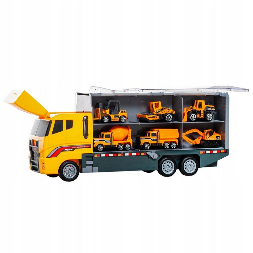 Žaislinis sunkvežimis vilkikas su statybinėmis mašinomis цена и информация | Žaislai berniukams | pigu.lt