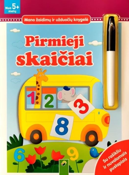 Pirmieji skaičiai. Mano žaidimų ir užduočių knygelė kaina ir informacija | Spalvinimo knygelės | pigu.lt