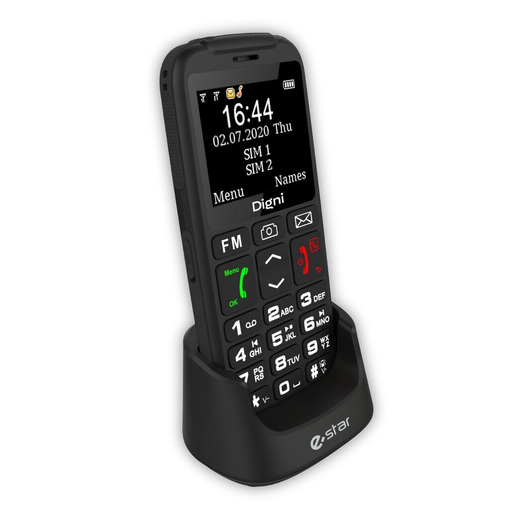 eSTAR Digni Talk Senior Dual SIM Black kaina ir informacija | Mobilieji telefonai | pigu.lt