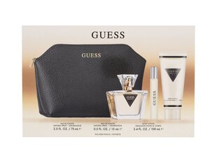 Косметический набор Guess: туалетная вода EDT 75 мл + молочко для тела 100 мл + туалетная вода EDT 15 мл + косметичка цена и информация | Guess Косметика для тела | pigu.lt