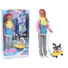 Lėlė Anlily su šuniuku Lean Toys, 7 d. kaina ir informacija | Žaislai mergaitėms | pigu.lt