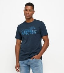 Marškinėliai vyrams Mustang, mėlyni kaina ir informacija | Vyriški marškinėliai | pigu.lt