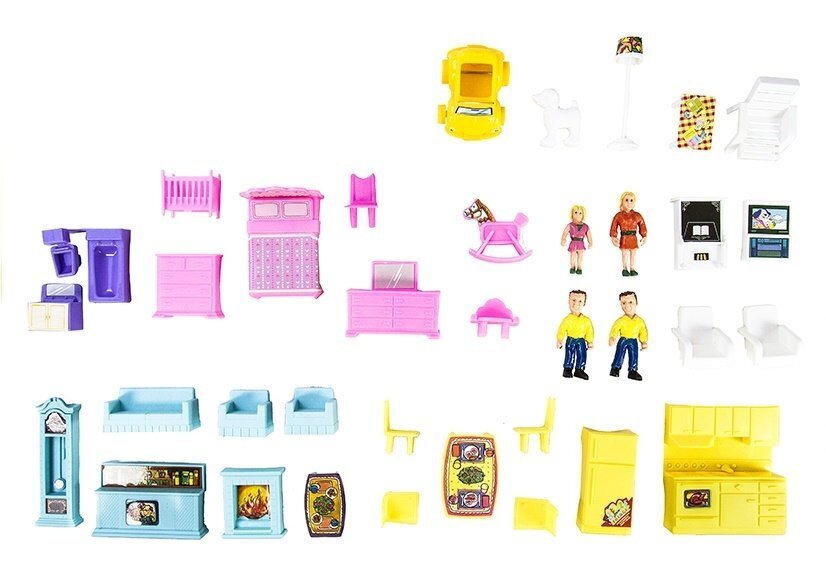Lėlių namas su priedais ir baldais Doll House kaina ir informacija | Žaislai mergaitėms | pigu.lt