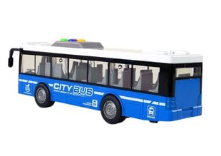 Autobusas su garsais ir šviesomis Lean Toys, mėlynas kaina ir informacija | Žaislai berniukams | pigu.lt