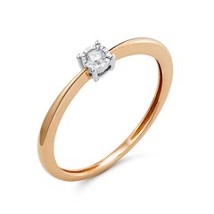 Auksinis žiedas su deimantu kaina ir informacija | Žiedai | pigu.lt