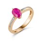 Auksinis žiedas su rubinu ir deimantais цена и информация | Žiedai | pigu.lt