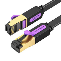 Flat UTP Category 7 Network Cable Vention ICABF 1m Black цена и информация | Кабели и провода | pigu.lt