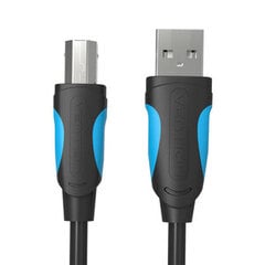 USB 2.0 A male to USB-B male printer cable Vention VAS-A16-B150 1.5m Black PVC цена и информация | Кабели и провода | pigu.lt