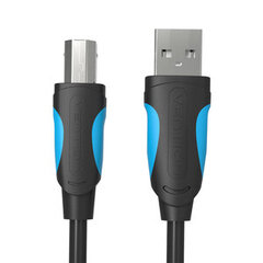 USB 2.0 A male to USB-B male printer cable Vention VAS-A16-B300 3m Black PVC цена и информация | Кабели и провода | pigu.lt