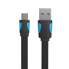 Flat USB 2.0 A to Mini 5-pin cable Vention VAS-A14-B050 0.5m Black цена и информация | Кабели и провода | pigu.lt