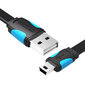 Vention VAS-A14-B050, Flat USB 2.0 A to Mini 5-pin cable 0.5m kaina ir informacija | Kabeliai ir laidai | pigu.lt