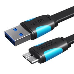 Vention VAS-A12-B100, Flat USB 3.0 A to Micro-B, 1m цена и информация | Кабели и провода | pigu.lt