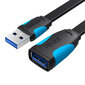 Vention VAS-A13-B150, Flat USB 3.0, 1.5m kaina ir informacija | Kabeliai ir laidai | pigu.lt
