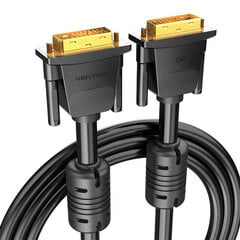 DVI(24+1) Male to Male Cable 1m Vention EAABF (Black) цена и информация | Кабели и провода | pigu.lt