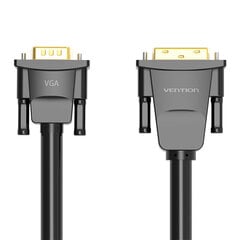 DVI(24+1) to VGA Cable 1.5m Vention EABBG (Black) цена и информация | Кабели и провода | pigu.lt