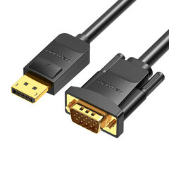 DisplayPort to VGA Cable 1.5m Vention HBLBG (Black) цена и информация | Кабели и провода | pigu.lt