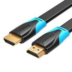 Flat HDMI Cable Vention VAA-B02-L300 3m 4K 60Hz  (Black) цена и информация | Кабели и провода | pigu.lt