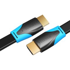 Flat HDMI Cable Vention VAA-B02-L300 3m 4K 60Hz  (Black) цена и информация | Кабели и провода | pigu.lt