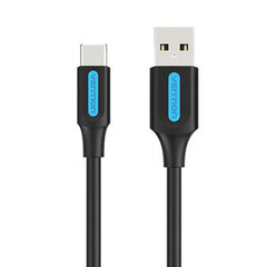 USB 2.0 A to USB-C 3A Cable Vention COKBI 3m Black цена и информация | Кабели для телефонов | pigu.lt