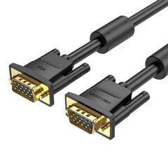 VGA(3+6) Male to Male Cable with Ferrite Cores 3m Vention DAEBI (Black) цена и информация | Кабели и провода | pigu.lt