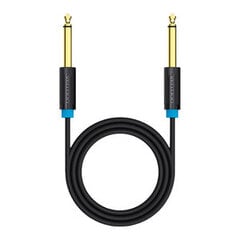 6.35mm TS Male to Male Audio Cable 1m Vention BAABF (black) цена и информация | Кабели и провода | pigu.lt