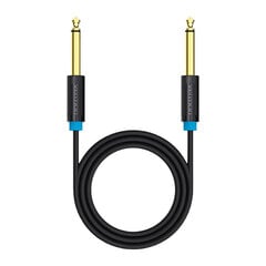 6.35mm TS Male to Male Audio Cable 2m Vention BAABH (black) цена и информация | Кабели и провода | pigu.lt