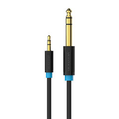 3.5mm TRS Male to 6.35mm Male Audio Cable 2m Vention BABBH (black) цена и информация | Кабели и провода | pigu.lt