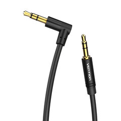 3.5mm Male to 90° Male Audio Cable 1m Vention BAKBF-T Black цена и информация | Кабели и провода | pigu.lt