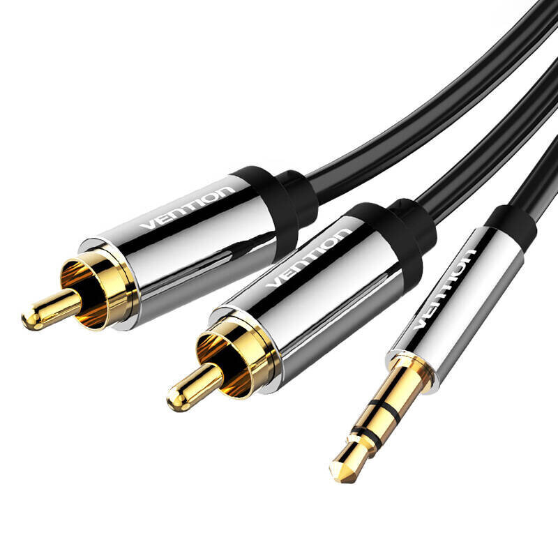 Vention BCFBH, 3.5mm Male to 2x RCA Male, 2m kaina ir informacija | Kabeliai ir laidai | pigu.lt